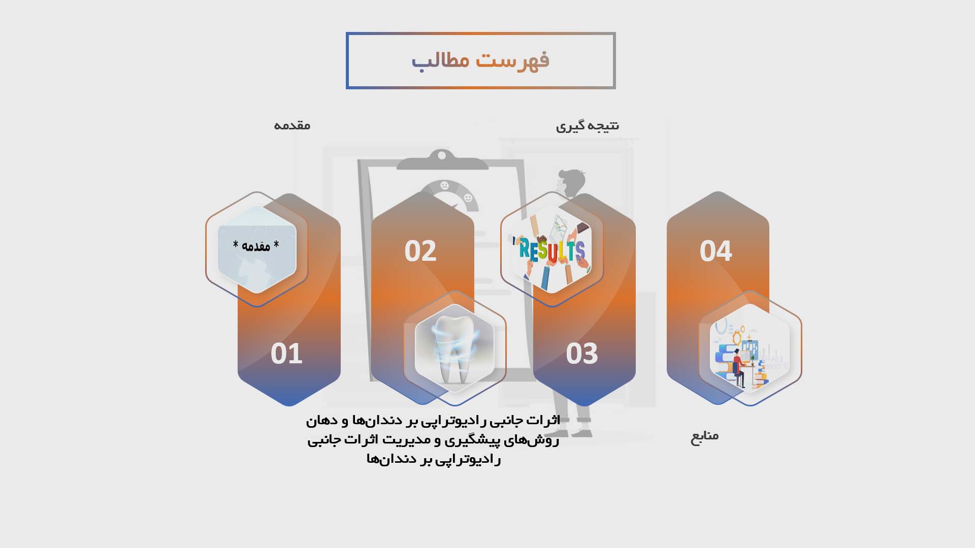 پاورپوینت بررسی اثرات جانبی درمان‌های رادیوتراپی بر دندان‌ها